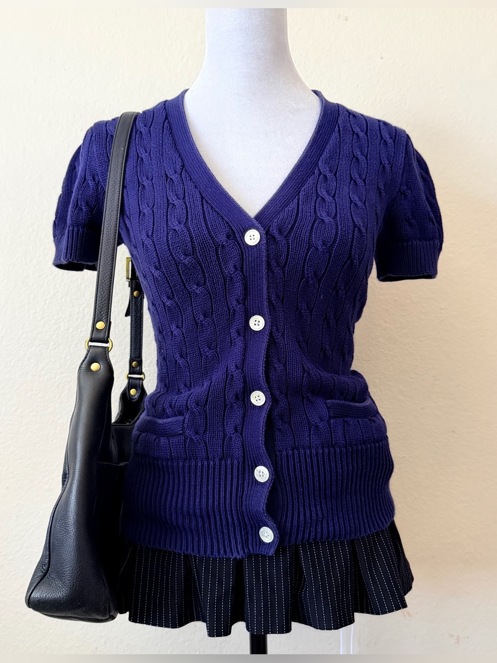 Ralph Lauren Sport Women's Cable-Knit Short-Sleeve Cardigan